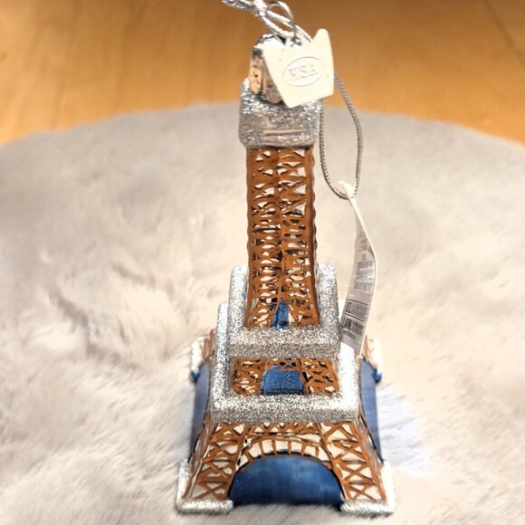 Kurt Adler Eiffel Tower PARIS France 5" Glass Christmas Tree Ornament Noble Gems - Picture 4 of 8